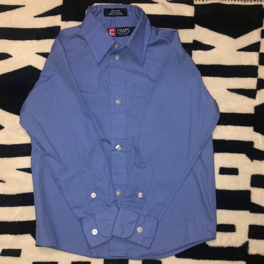 Boys long sleeve button down dress shirt.